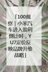 100观察｜小米汽车进入盈利倒计时，YU7定价反映品牌升维战略